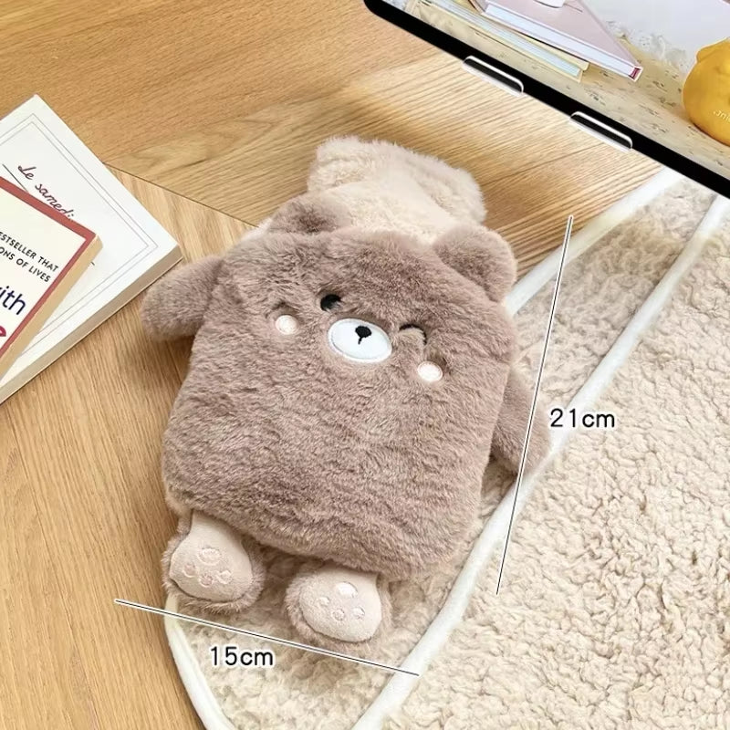 Kawaii Insulation Hot Water Bottle Plush Rubber Hand and Foot Belly Warmer Explosion-Proof Hot Water Bag for Women Period Cute