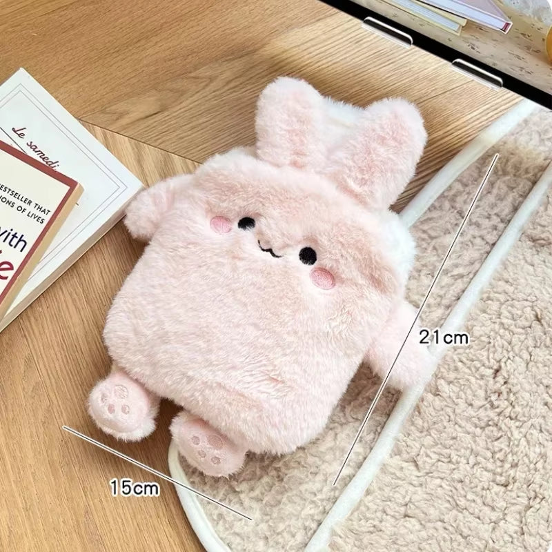 Kawaii Insulation Hot Water Bottle Plush Rubber Hand and Foot Belly Warmer Explosion-Proof Hot Water Bag for Women Period Cute