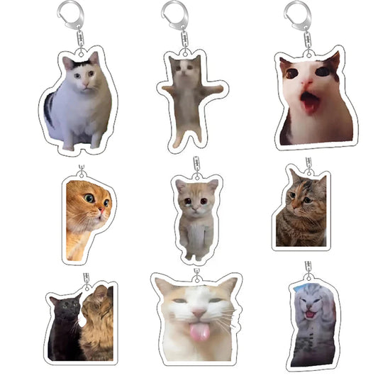 Cute Cat Meme Bag Keychain